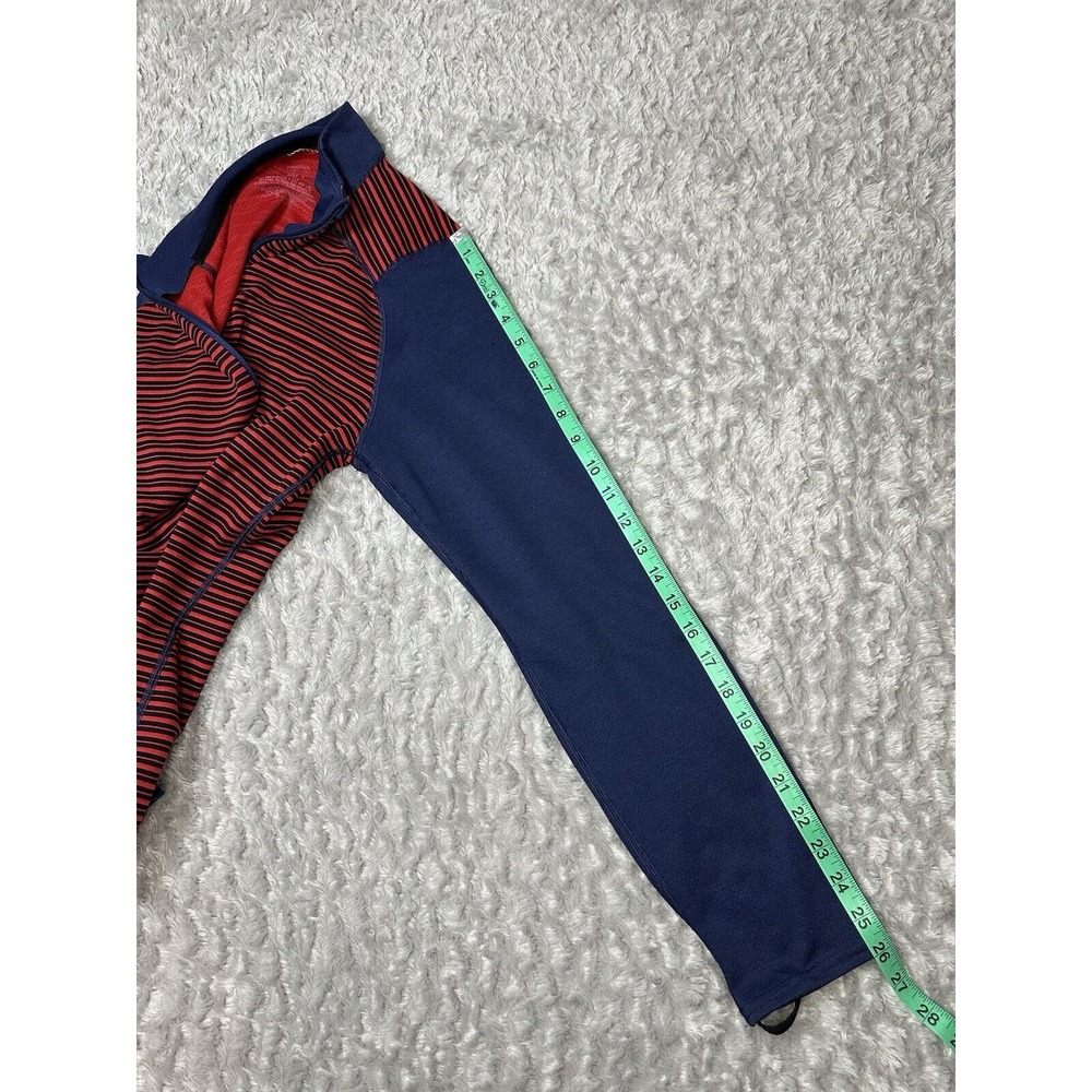 Patagonia Capilene Quarter Zip Pullover Mens S Red Striped Long Sleeve Outdoors - Picture 8 of 8